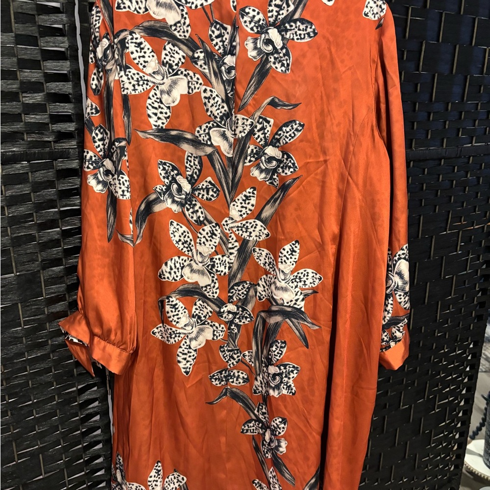 Chico's Vibrant Orange and Leopard Print Kimono - Picture 6 of 9